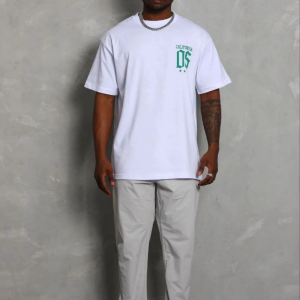 Erkek Baskılı T-Shirt Kısa Kol Bisiklet Yaka Regular Fit Tişört – Beyaz
