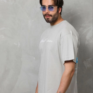 Erkek Baskılı T-Shirt Kısa Kol Bisiklet Yaka Regular Fit Tişört – Gri