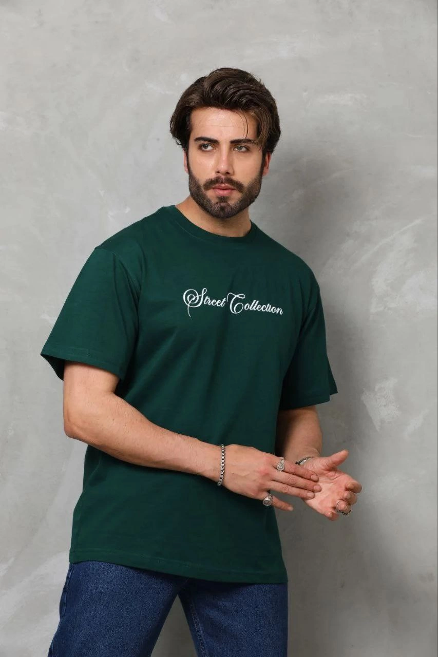Erkek Baskılı T-Shirt Kısa Kol Bisiklet Yaka Regular Fit Tişört – Çağla Yeşili