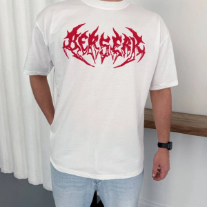 Erkek Kısa Kol Yazlık Tişört Bisiklet Yaka Baskılı Oversize T-Shirt – Beyaz