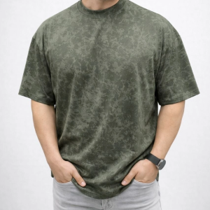Erkek Premium Tişört OSY Yumuşak Dokulu Yıkamalı Oversize T-Shirt – Haki