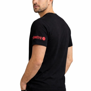 Erkek TÜRKİYE Ay Yıldız Baskılı 10 Numara Forma Tişört Taraftar T-Shirt – Siyah