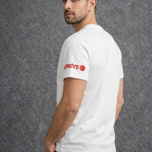 Erkek TÜRKİYE Ay Yıldız Baskılı 10 Numara Forma Tişört Taraftar T-Shirt – Beyaz