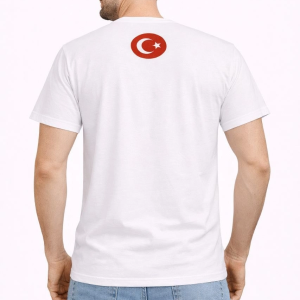 Erkek TÜRKİYE Baskılı Tişört Ay Yıldız 2026 Dünya Kupası Taraftar Forma T-Shirt – Beyaz