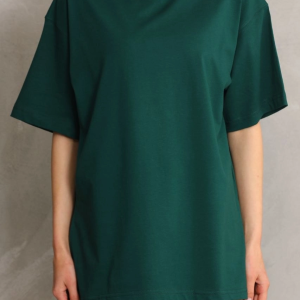 Kadın Regular Fit Tişört Bisiklet Yaka Yazlık Kısa Kol Basıc T-Shirt – Yeşil