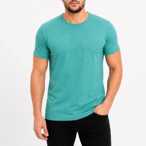 Erkek Basic Tişört Bisiklet Yaka Kısa Kol Günlük Yazlık Slim fit T-Shirt – Su Yeşili