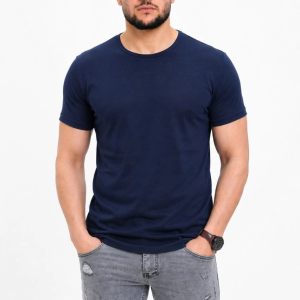 Erkek Basic Tişört Bisiklet Yaka Kısa Kol Günlük Yazlık Slim fit T-Shirt – Lacivert