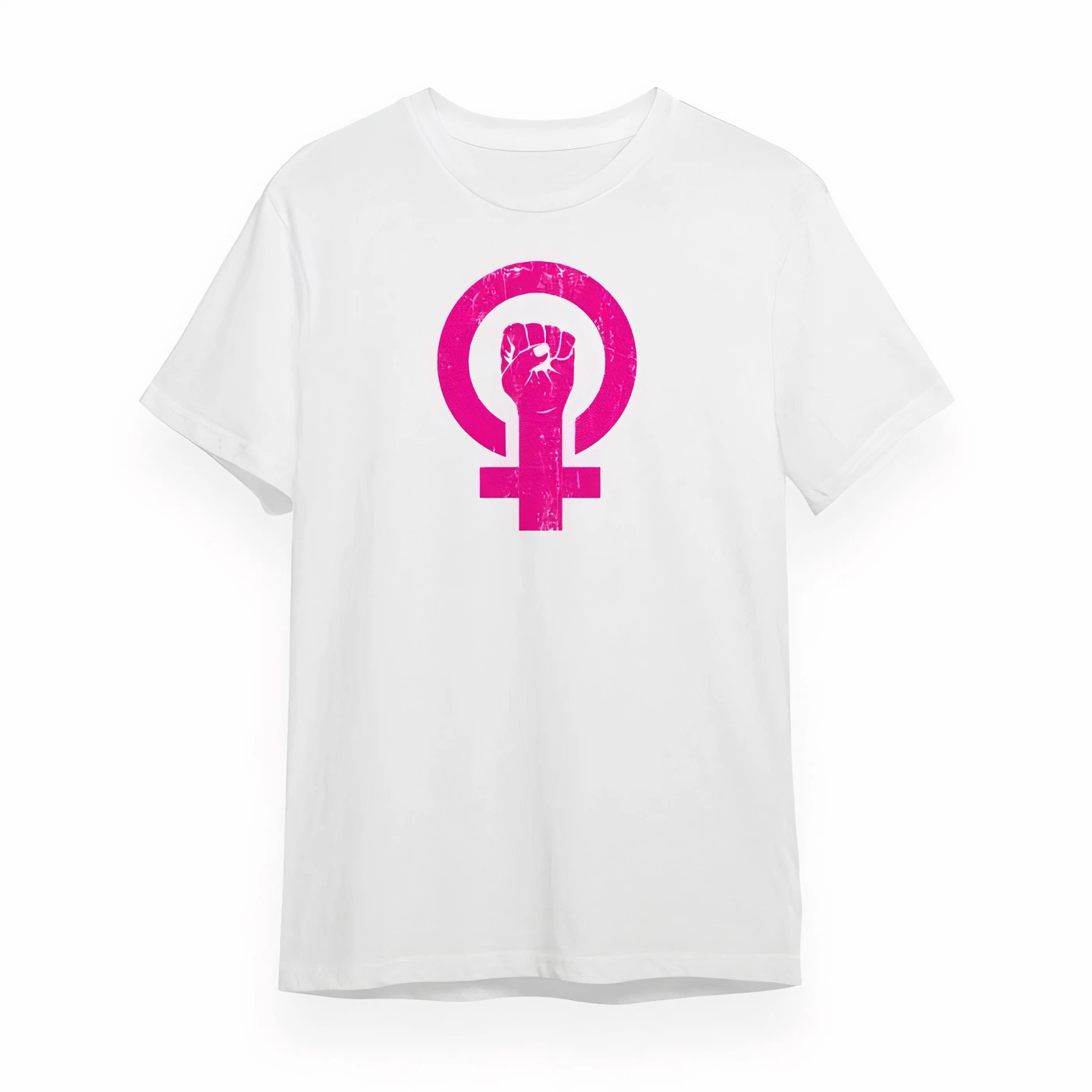 8 Mart Dünya Kadınlar Günü Baskılı Oversize Bisiklet Yaka T-shirt – Beyaz