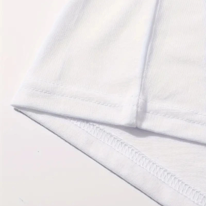 Kadın Kahve Desen Baskılı Tişört Kısa Kol Bisiklet Yaka Oversize T-Shirt – Beyaz