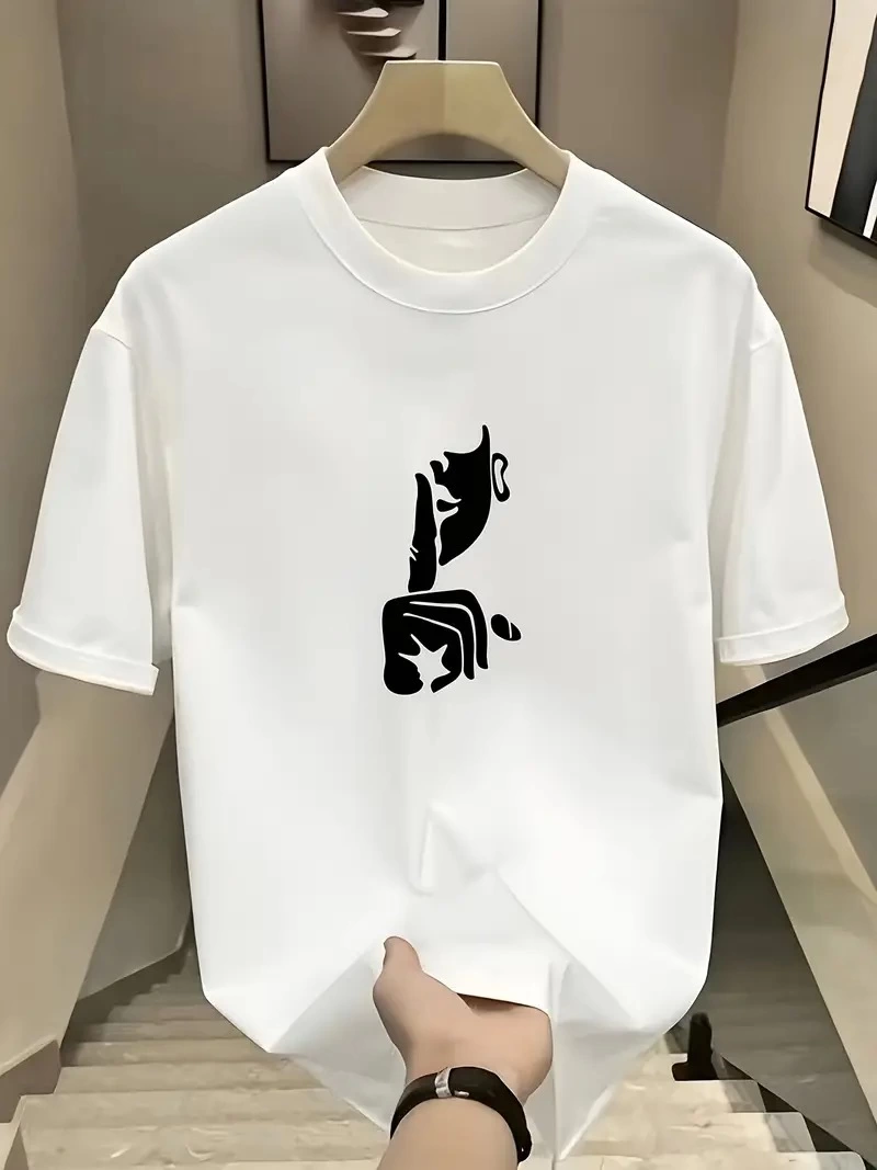 Kadın T-Shirt Bisiklet Yaka Kısa kol Baskılı tişört – Beyaz