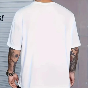 Erkek PERFECTLY Baskılı Tişört Bisiklet yaka yazlık Kısa Kol t-shirt – Beyaz