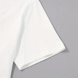Erkek Sarj %1 Baskılı T-Shirt Kısa Kol Bisiklet Yaka Regular Fit Tişört – Beyaz