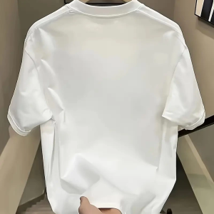 Kadın Kısa Kol Yazlık Tişört Bisiklet Yaka Baskılı Oversize T-Shirt – Beyaz