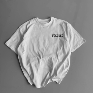 Erkek Ön ve Arka Baskılı T-Shirt Kısa Kol Bisiklet Yaka Regular Fit Tişört – Beyaz