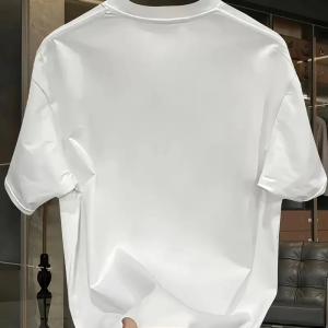 Erkek Bisiklet yaka t-shirt Pembe Panter Baskılı Kısa Kollu Tişört – Beyaz