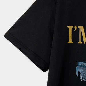 Erkek Tişört Araba Baskılı Kısa kol t-shirt – Siyah