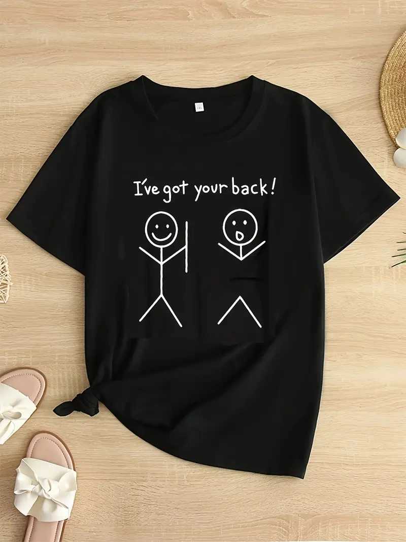 Kadın T-Shirt “I’ve Got Your Back” Basklı tişört – Siyah