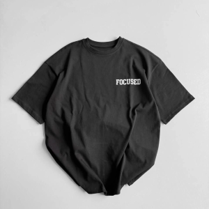 Erkek Ön ve Arka Baskılı T-Shirt Kısa Kol Bisiklet Yaka Regular Fit Tişört – Siyah