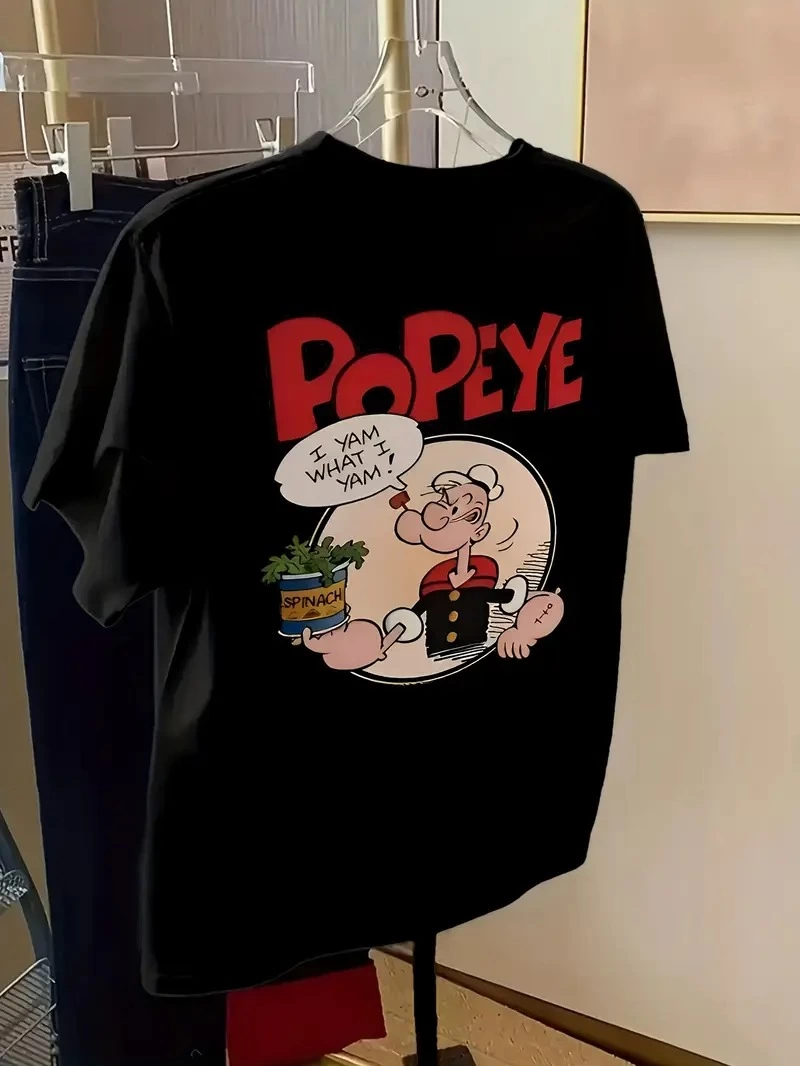 Kadın Ön ve Arka Baskılı T-Shirt Kısa Kol Bisiklet Yaka Regular Fit Tişört – Siyah