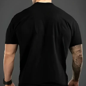 Erkek T-shirt Komik ‘Multitasker’ Baskılı Kısa kol Tişört – Siyah