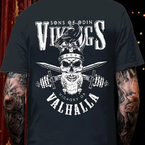 Erkek Ön ve Arka Baskılı T-Shirt Kısa Kol Bisiklet Yaka Regular Fit Tişört – Siyah