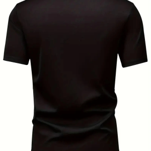 Erkek Kısa Kol Yazlık Tişört Bisiklet Yaka Baskılı Oversize T-Shirt – Siyah