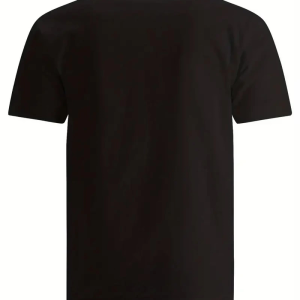 Erkek Baskılı T-Shirt Kısa Kol Bisiklet Yaka Regular Fit Rahat Kalıp Tişört – Siyah