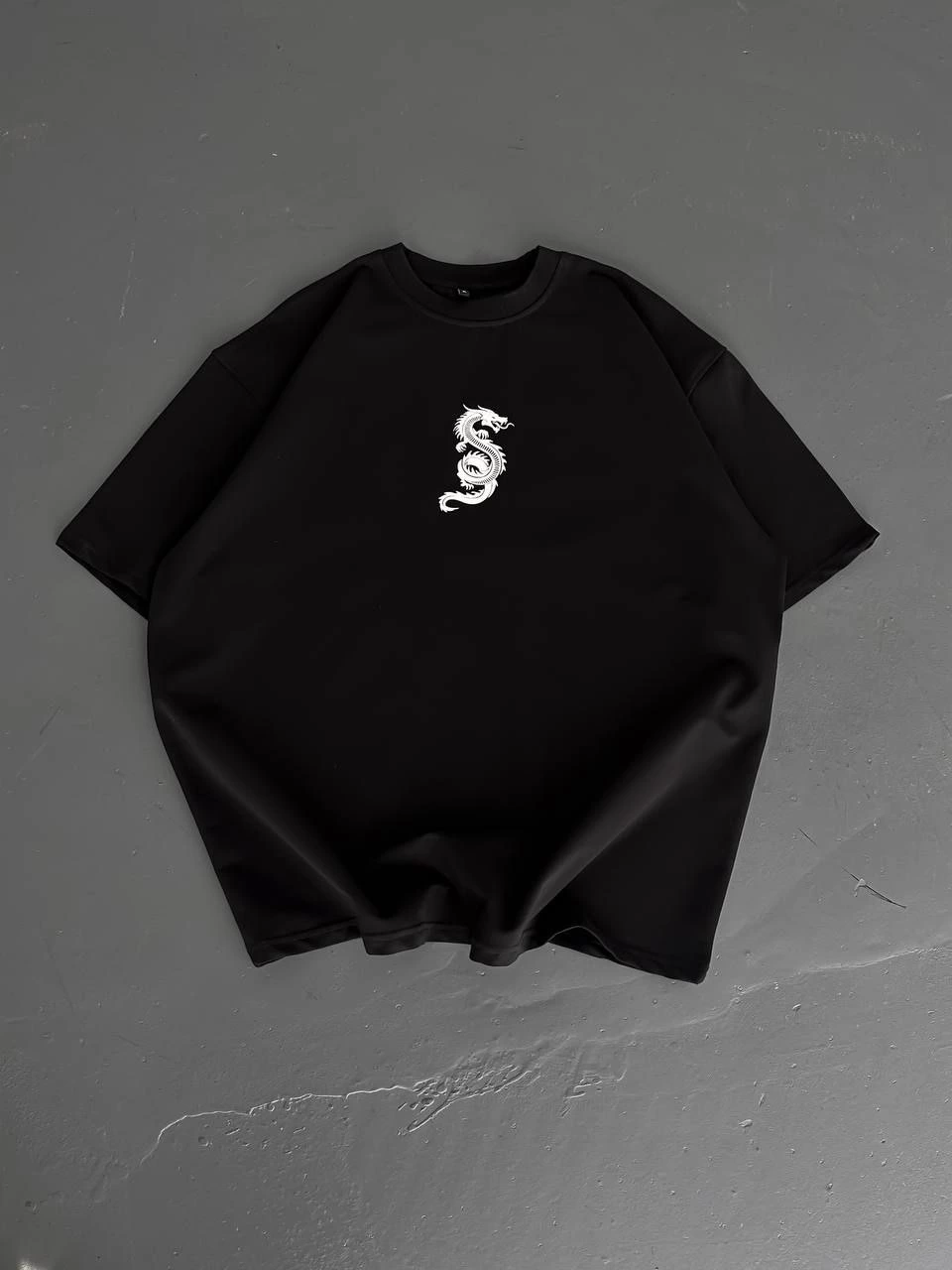 Erkek Ön ve Arka Baskılı T-Shirt Kısa Kol Bisiklet Yaka Regular Fit Tişört – Siyah