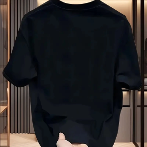 Kadın Kısa Kol Yazlık Tişört Bisiklet Yaka Baskılı Oversize T-Shirt – Siyah