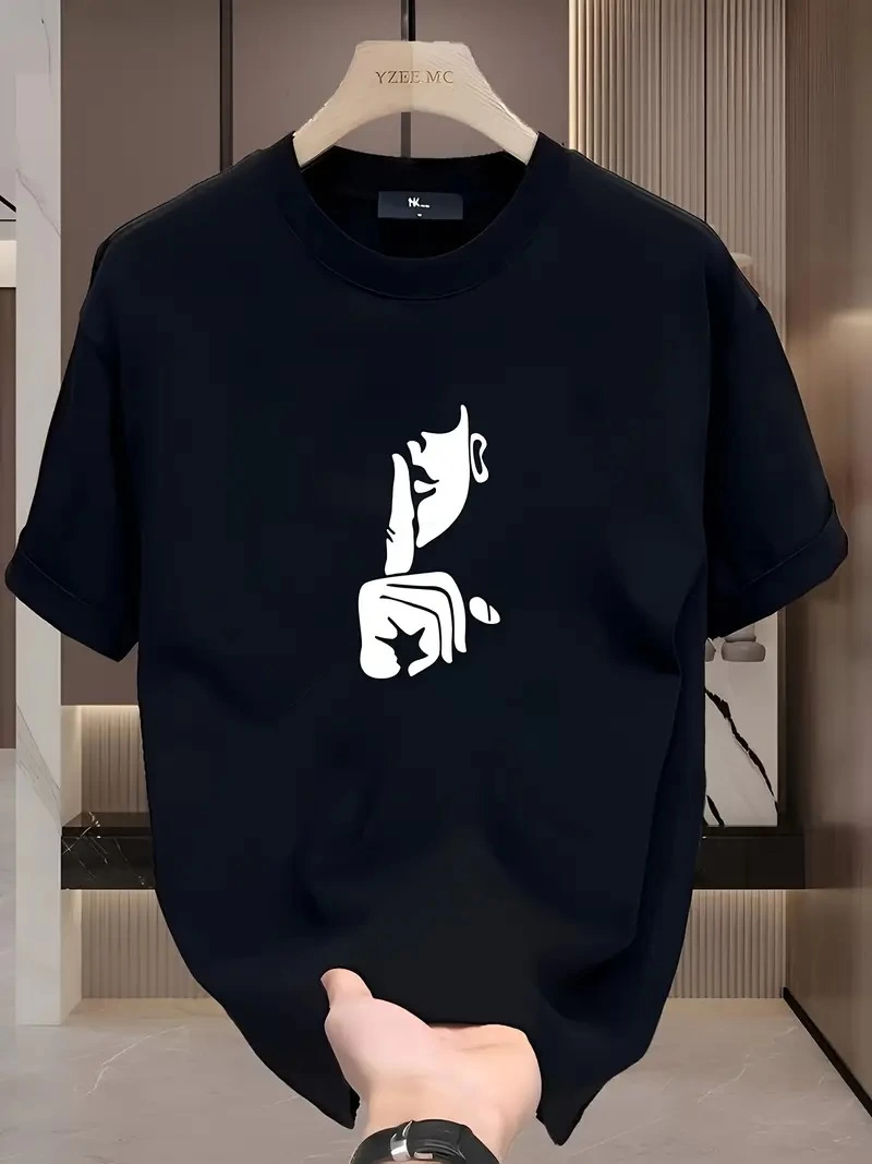 Kadın T-Shirt Bisiklet Yaka Kısa kol Baskılı Tişört – Siyah