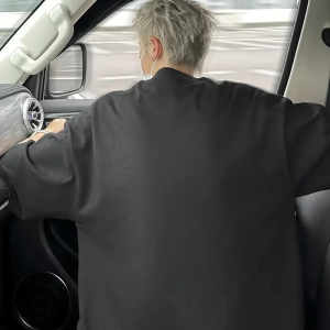 Erkek Kısa Kol Yazlık Tişört Bisiklet Yaka Baskılı Oversize T-Shirt – Siyah