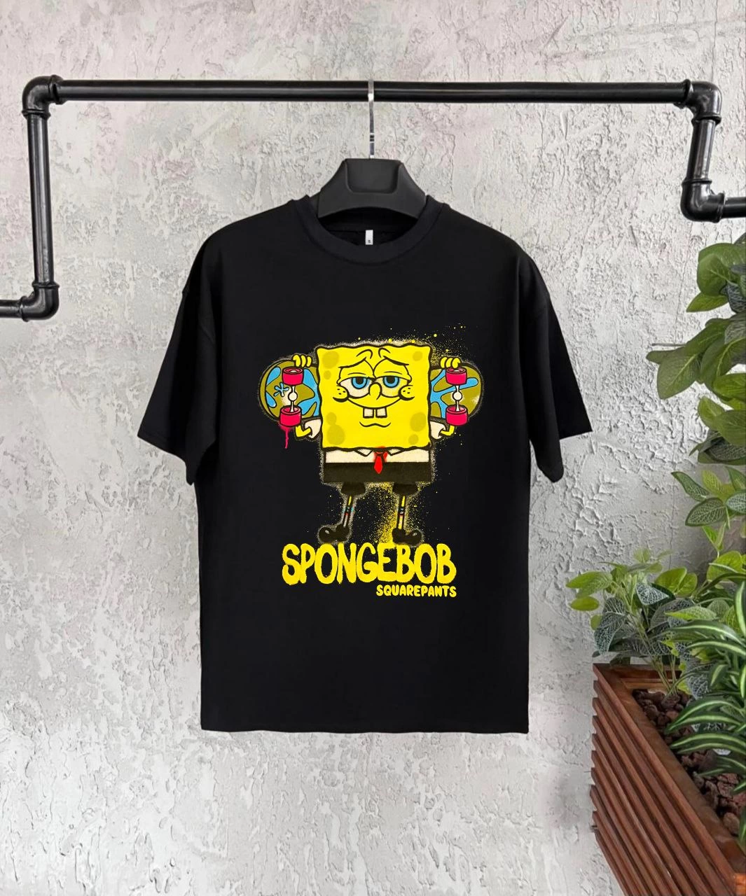 Bisiklet Yaka Kısa Kol Çocuk Baskılı T-Shirt – Siyah