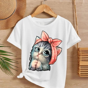 Çocuk Unisex Baskılı T-Shirt – Beyaz