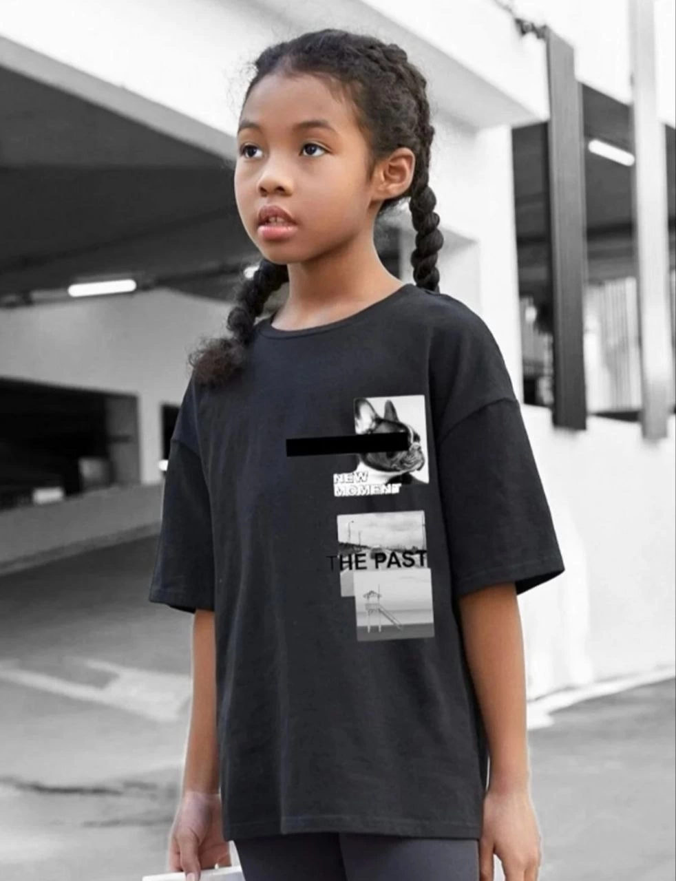 Çocuk Unisex Baskılı T-Shirt – Siyah