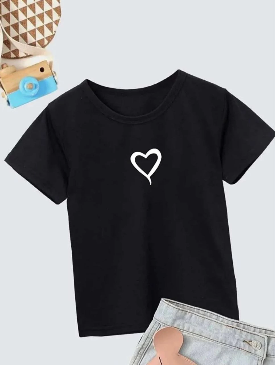 Çocuk Unisex Baskılı T-Shirt – Siyah