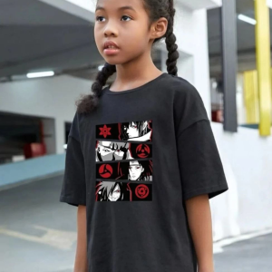 Çocuk Unisex Baskılı T-Shirt – Siyah