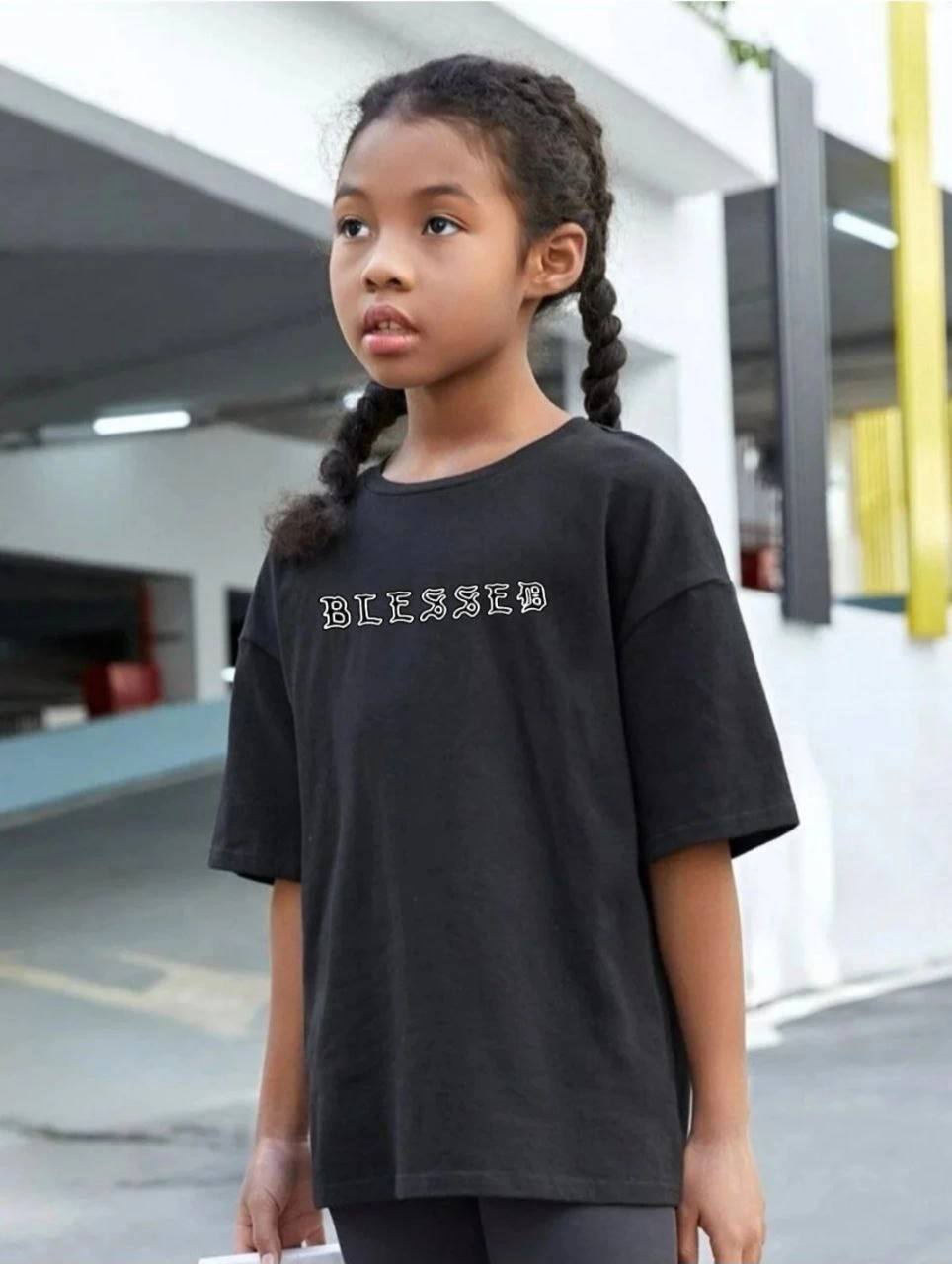 Çocuk Unisex Baskılı T-Shirt – Siyah