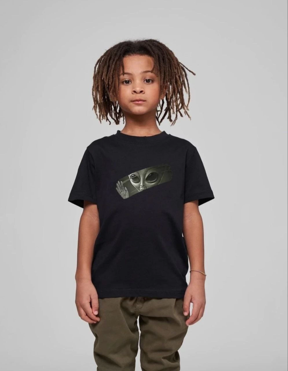 Çocuk Unisex Baskılı T-Shirt – Siyah