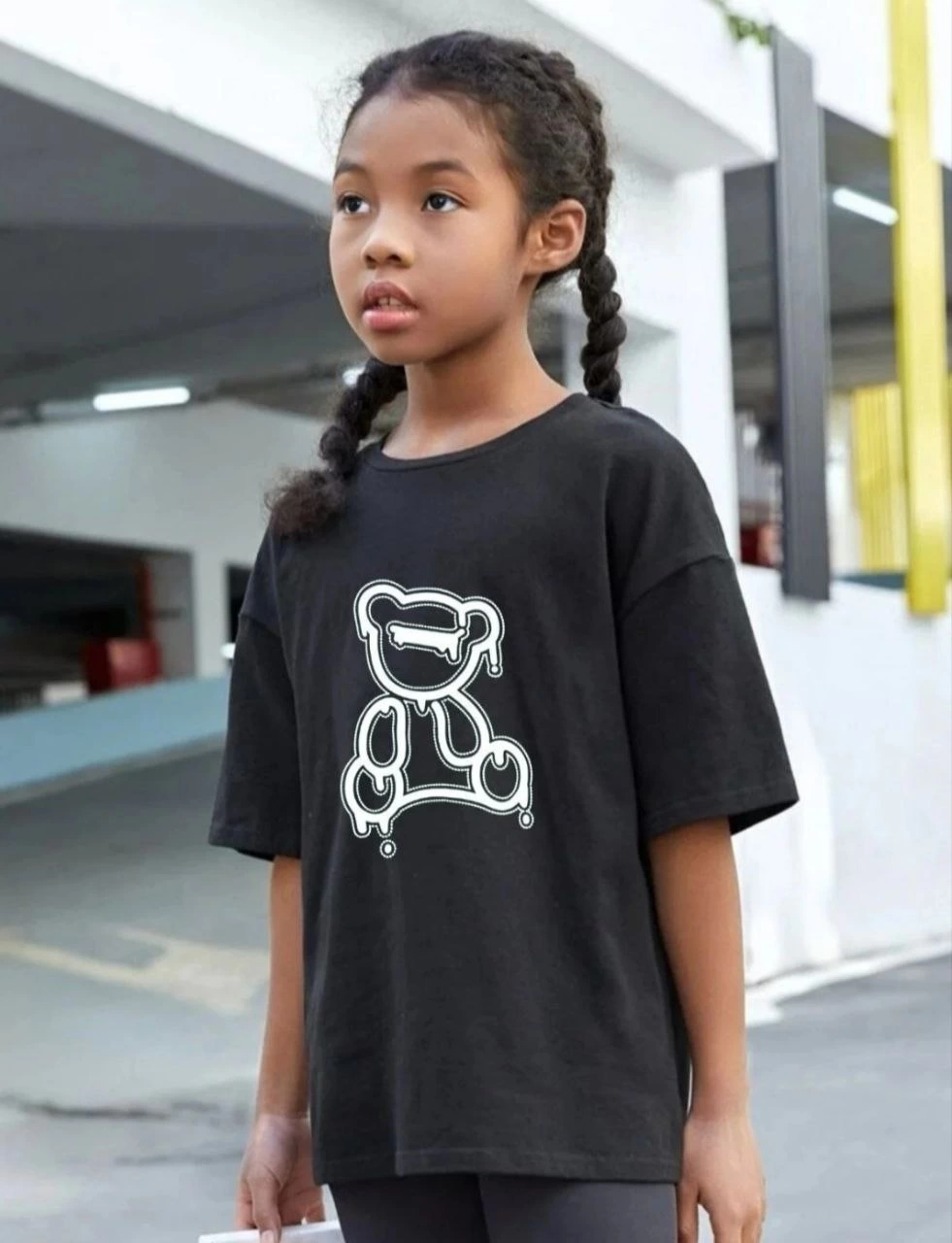 Çocuk Unisex Baskılı T-Shirt – Siyah