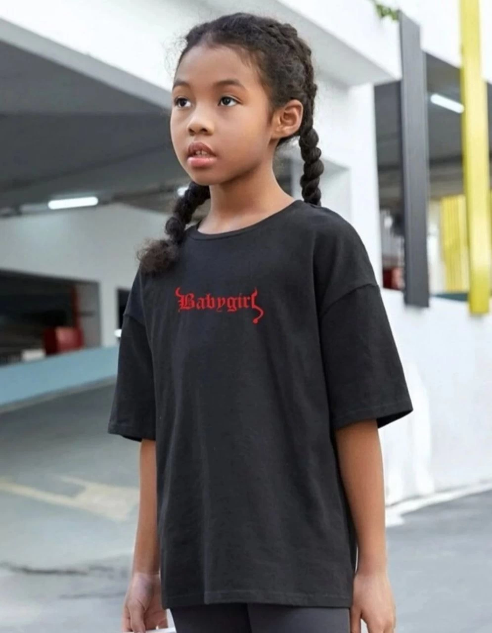 Çocuk Unisex Baskılı T-Shirt – Siyah