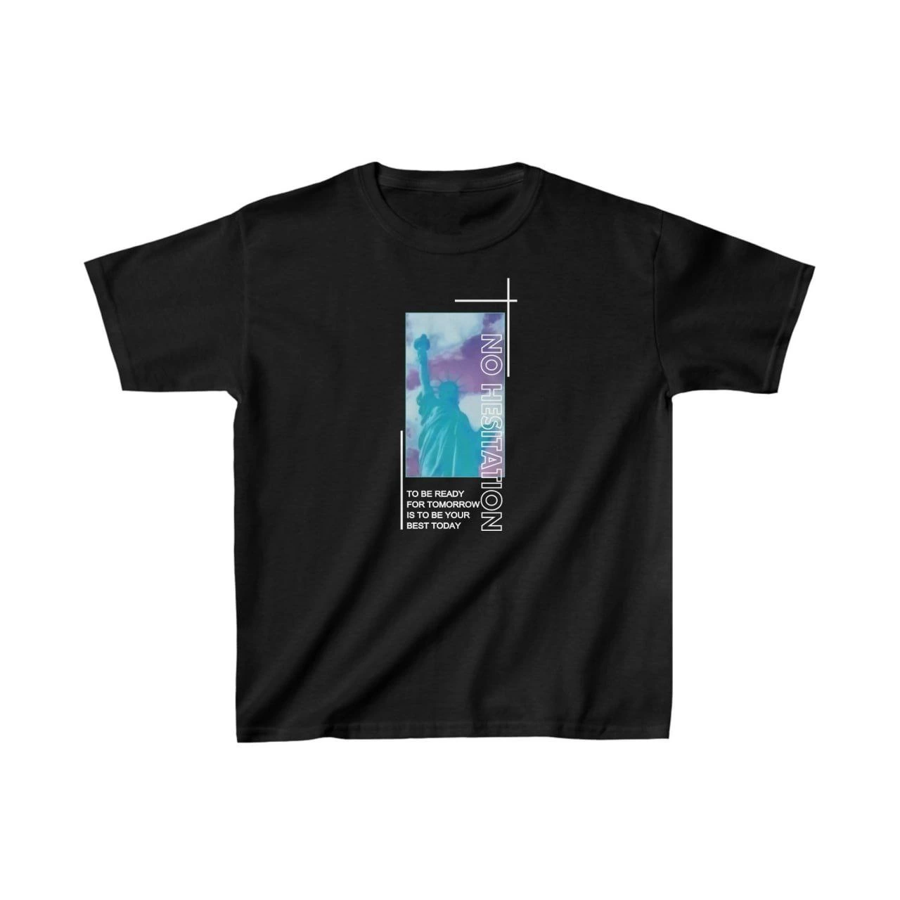 Çocuk Unisex Baskılı T-Shirt – Siyah