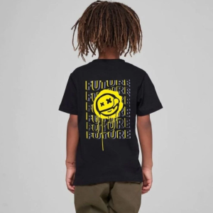 Çocuk Unisex Baskılı T-Shirt – Siyah