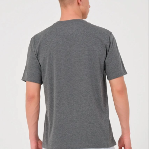 Erkek Düz Bisiklet Yaka Tişört Kısa Kol Yazlık T-Shirt – Antrasit