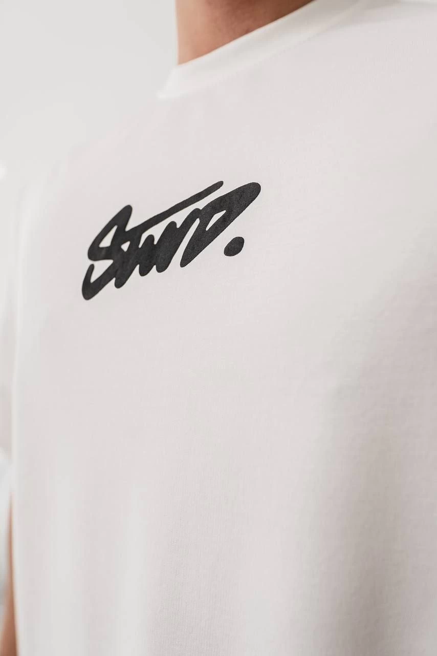 Erkek Tişört Yazlık Baskılı Oversize Kısa kol T-Shirt – Beyaz
