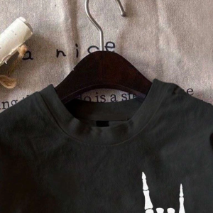 Erkek Baskılı T-Shirt Kısa Kol Bisiklet Yaka Regular Fit Rahat Kalıp Tişört – Siyah