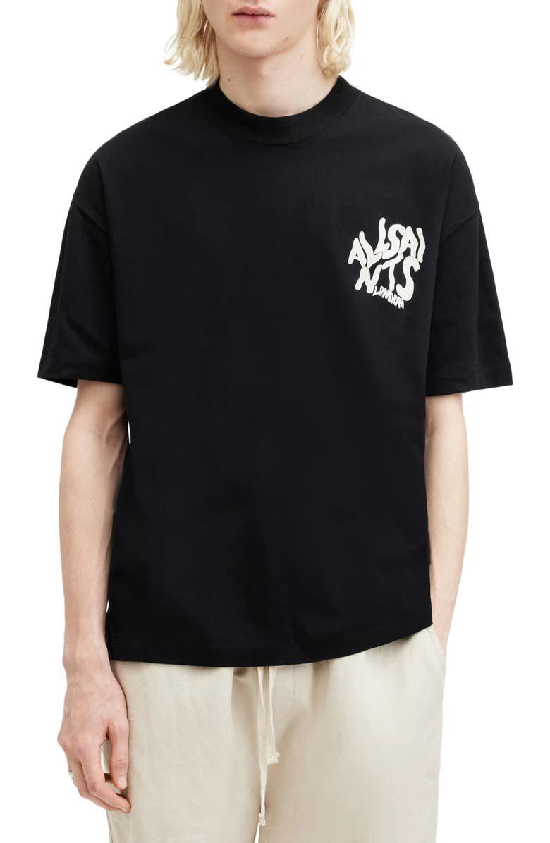 Erkek Tişört Baskılı Oversize Kısa kol T-shirt – Siyah