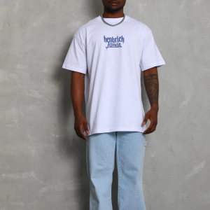 Erkek Baskılı Tişört Kısa Kol Bisiklet Yaka Oversize T-Shirt – Beyaz