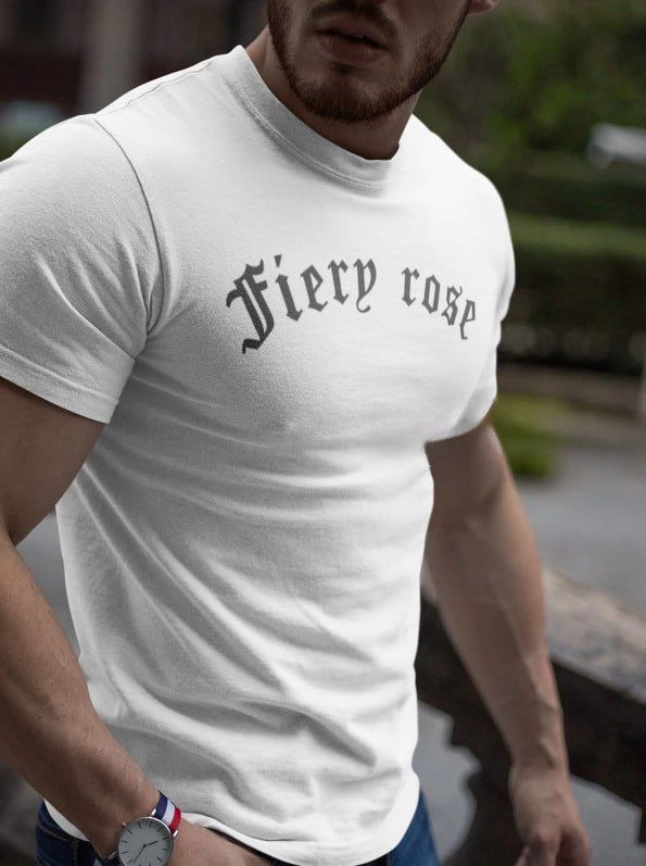 Erkek Tişort Bisiklet Yaka Baskılı Kısa kol T-Shirt – Beyaz