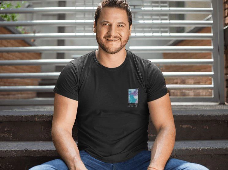 Erkek Tişort Bisiklet Yaka Baskılı Kısa kol T-Shirt – Siyah