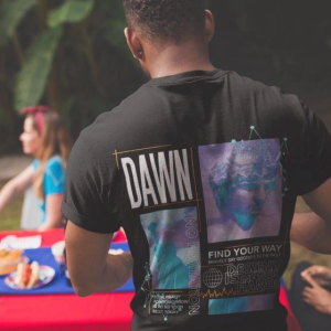 Erkek Tişort Bisiklet Yaka Baskılı Kısa kol T-Shirt – Siyah